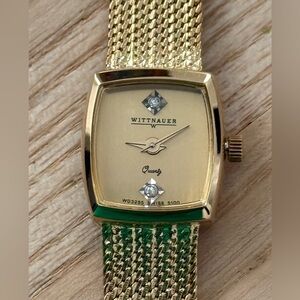 Wittnauer Longines Diamond Rare Vintage Ladies Watch Gold Bracelet Case Dial